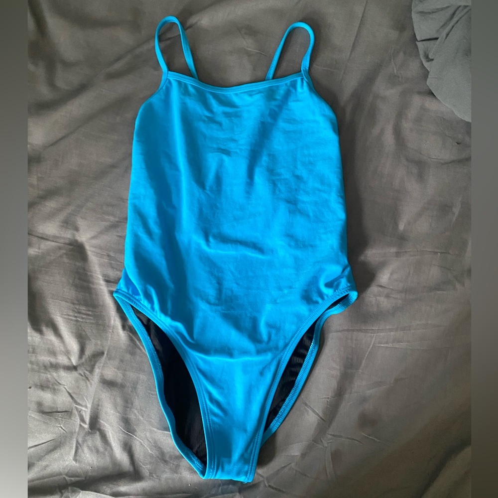 Excellent Jolyn Brandon Style Fixed Back Onesie Swimsuit Size 32 Electric Blue!